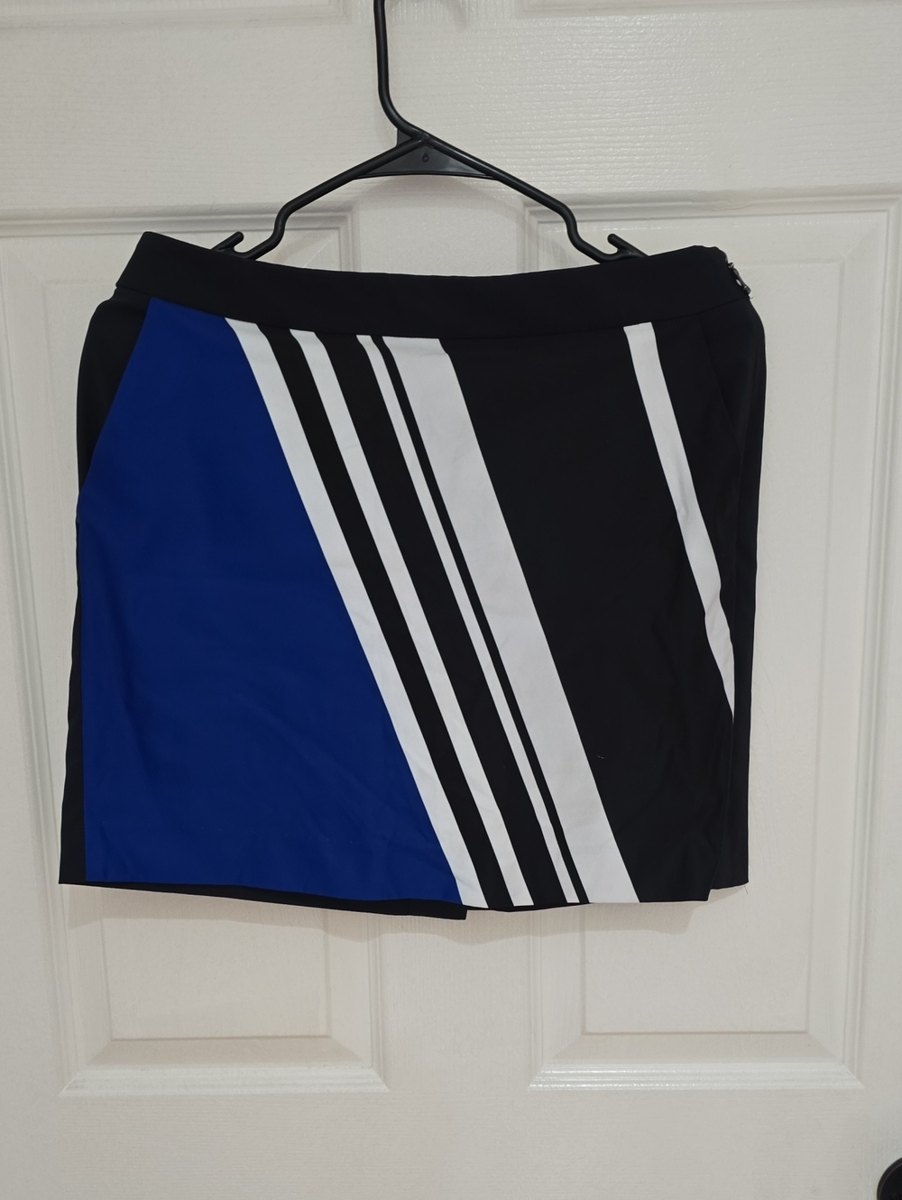 Polo by Ralph Lauren Black, Blue and White Colorblock Mini Skirt NWOT Size S